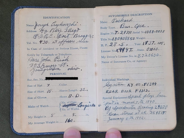 1942 Diary Belonging to GI