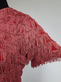 Red Fringe Short Sleeve Jacket <br> (B-34.5" W-30")