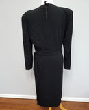 Black Rayon Dress with Attached Gold Bead Necklace <br> (B-38" W-30" H-38")