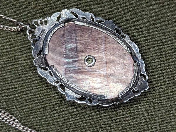 Army Air Corps Mother-of-Pearl Sterling Necklace