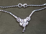 Rhinestone Flower Teardrop Necklace