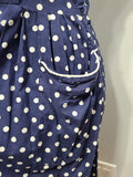 Blue Polka Dot Sleeveless Dress <br> (B-38" W-30" H-40")