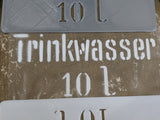 10L Trinkwasser Stencil Cardboard