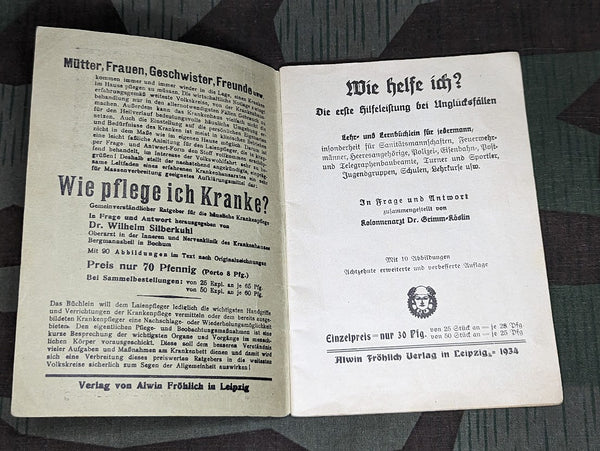 Wie Helfe Ich? Original First Aid Book 1934