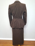 Brown Wool Skirt Suit <br> (B-35" W-27" H-37")