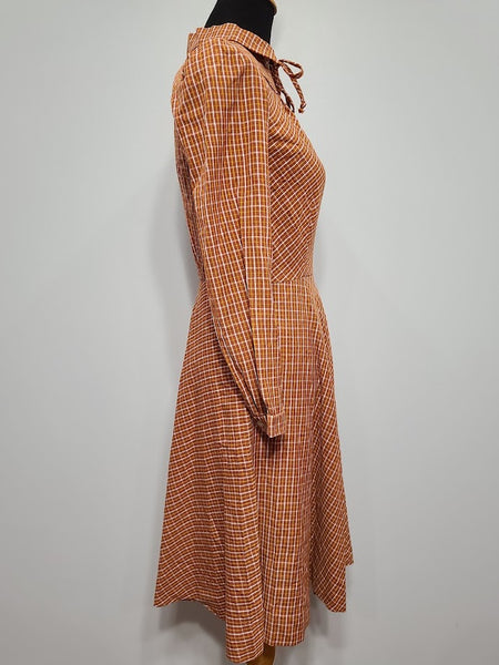 Orange Plaid Dress <br> (B-35" H-27.5" H-38")