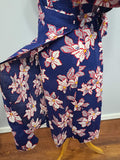 Flower Print Seersucker Wrap Dress <br> (26"-32" Waist)