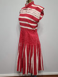 German Red and White Stripe Dress <br> (B-36" W-28" H-36")