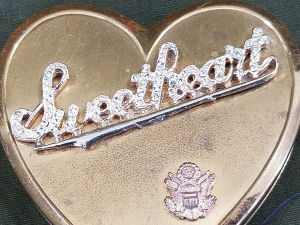 US Army Rhinestone Sweetheart Compact