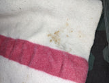 Original Pre War German Army Blanket 2 Red Stripe