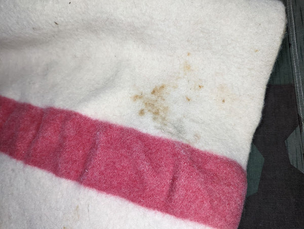 Original Pre War German Army Blanket 2 Red Stripe