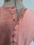 German Red and White Gingham Dress <br> (B-34" W-26" H-36")