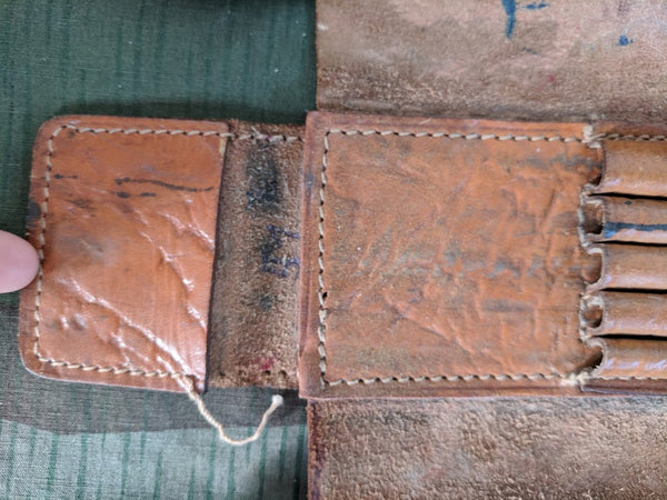 Brown Leather Pencil Case with Snap Closure