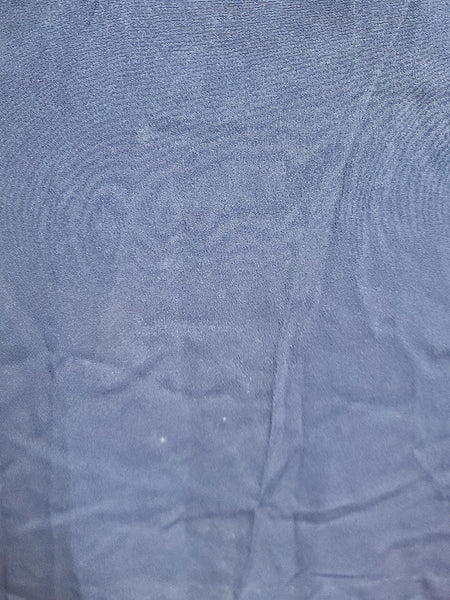 Navy Blue Rayon Dress with Lace Trim and Pleats <br> (B-41" W-33" H-45")