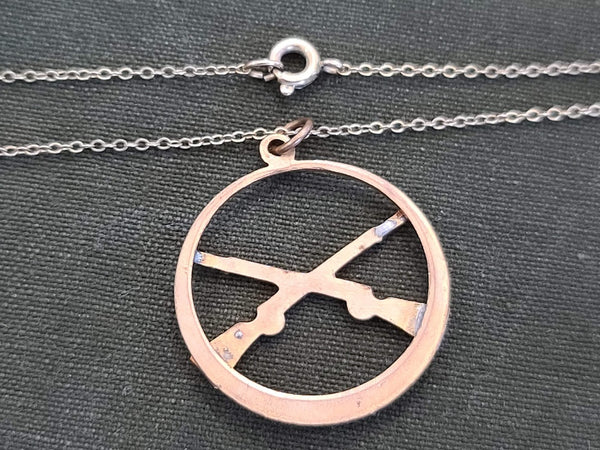 Crossed Rifle Sweetheart Necklace