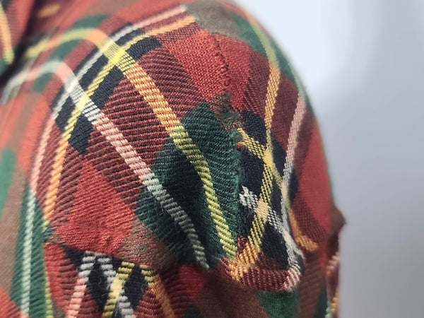 German Dark Plaid Dress <br> (B-38" W-28" H-40")