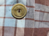 Blue and Tan Plaid Outfit (Blouse and Skirt Set) <br> (B-38" W-28" H-38")