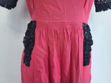 Pink Dress with Black Sequin Trim <br> (B-35" W-27" H-37")