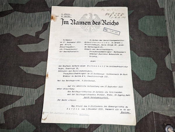 1932 German Court Documents