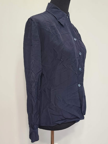 Navy Blue WAVES Blouse (as-is) <br> (B-42" W-36")