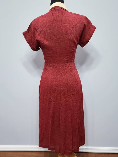 Red Button Down Dress <br> (B-35" W-25.5" H-34")