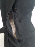 Black Rayon Dress with Army Eagle Button <br> (B-33" W-24" H-33")
