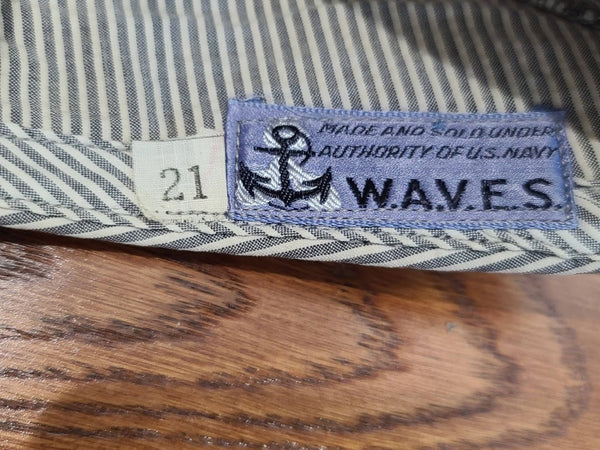 Navy WAVES Seersucker Garrison Cap (Size 21)