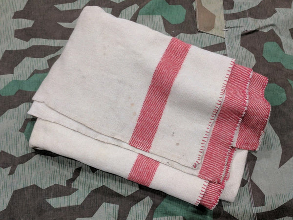 WWII German Army Blanket - Three Red Stripe