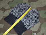 Blue Gray Knit Mittens