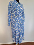 Seersucker Flower Print Dress <br> (B-43" W-36" H-44")