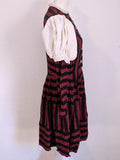 Red and Black Striped Dirndl <br> (B-37" W-27" H-42")