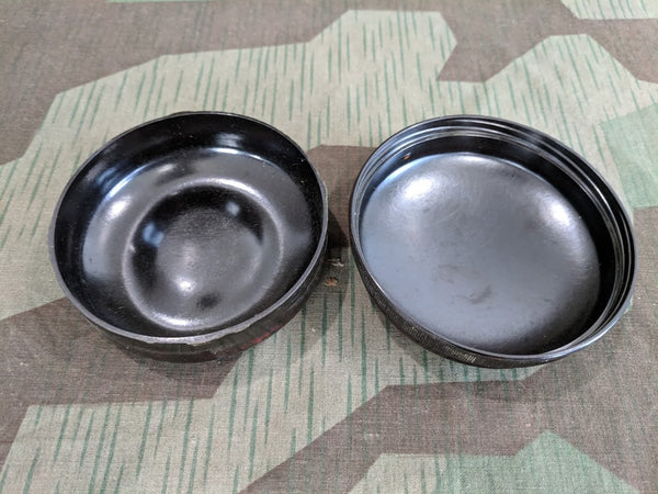 Brown / Red Bakelite Round Container
