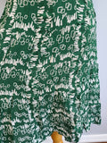 Green and White Print Dress <br> (B-42" W-33.5" H-38")