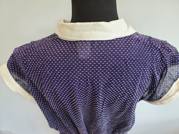 Blue Polka Dot Dress with Ties <br> (B-43" W-36" B-43")
