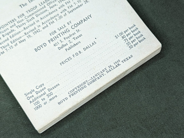 Pointers for Infantry Troop Leaders 1943