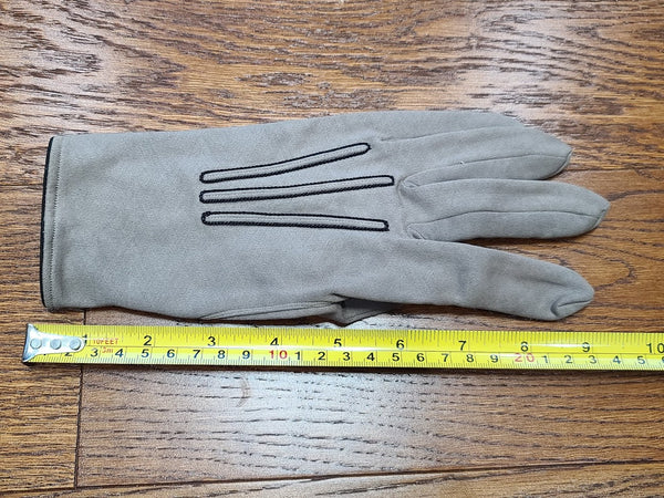 Tan/Gray Gloves with Black Trim