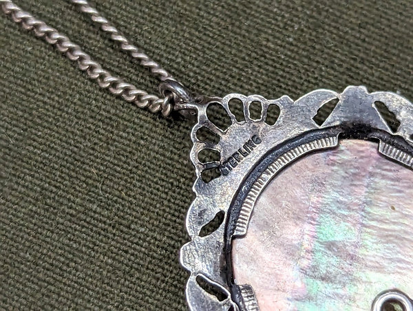 Army Air Corps Mother-of-Pearl Sterling Necklace