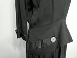 Black Rayon Dress with Peplum <br> (B-43" W-32" H-42")
