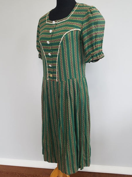 Green Dirndl Dress <br> (B-35" W-32")