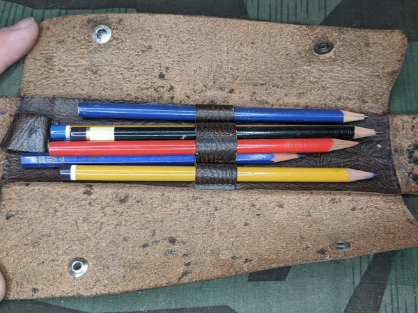 Leather Pencil Case W/ Pencils