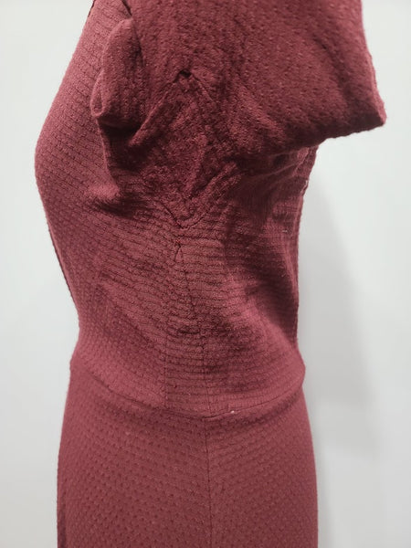 German Maroon Long Sleeve Dress <br> (B-40" W-34" H-40")