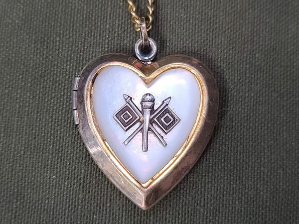 Signal Corps Heart Locket Necklace
