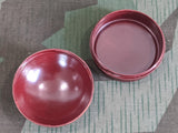 Red Bakelite Container with Rounded Lid