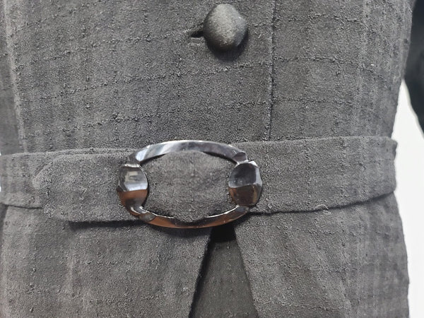 German Black Dress with Lace Inserts <br> (B-38" W-32" H-38")