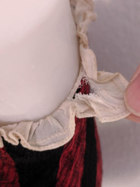Red and Black Striped Dirndl <br> (B-37" W-27" H-42")