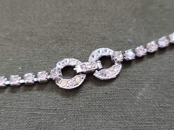 Rhinestone Flower Teardrop Necklace