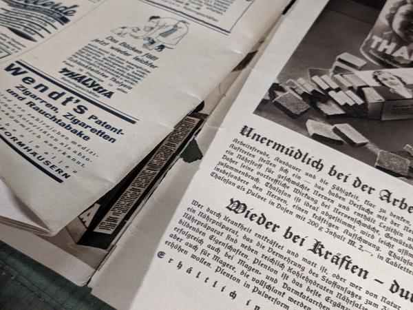 Thalysia Yeast Tin with 2 1930s Magazines