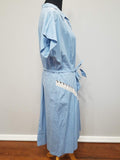 Pale Blue Zipper Front Dress <br> (B-45" W-39" H-49")