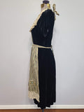 German Black Velvet Dress with Apron <br> (B-34" W-27" H-35")