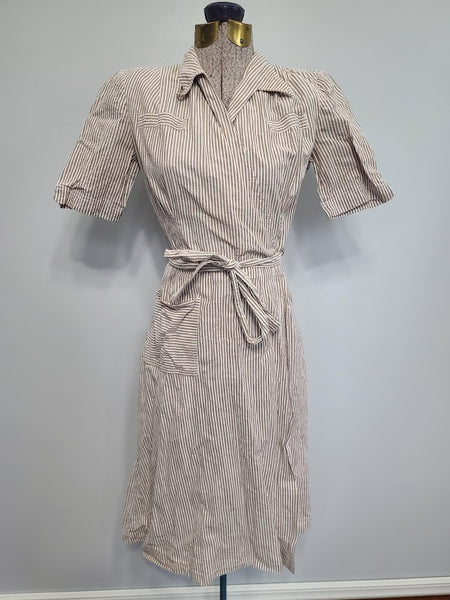 ANC Seersucker Hospital Dress <br> (B-34" W-24" H-34")